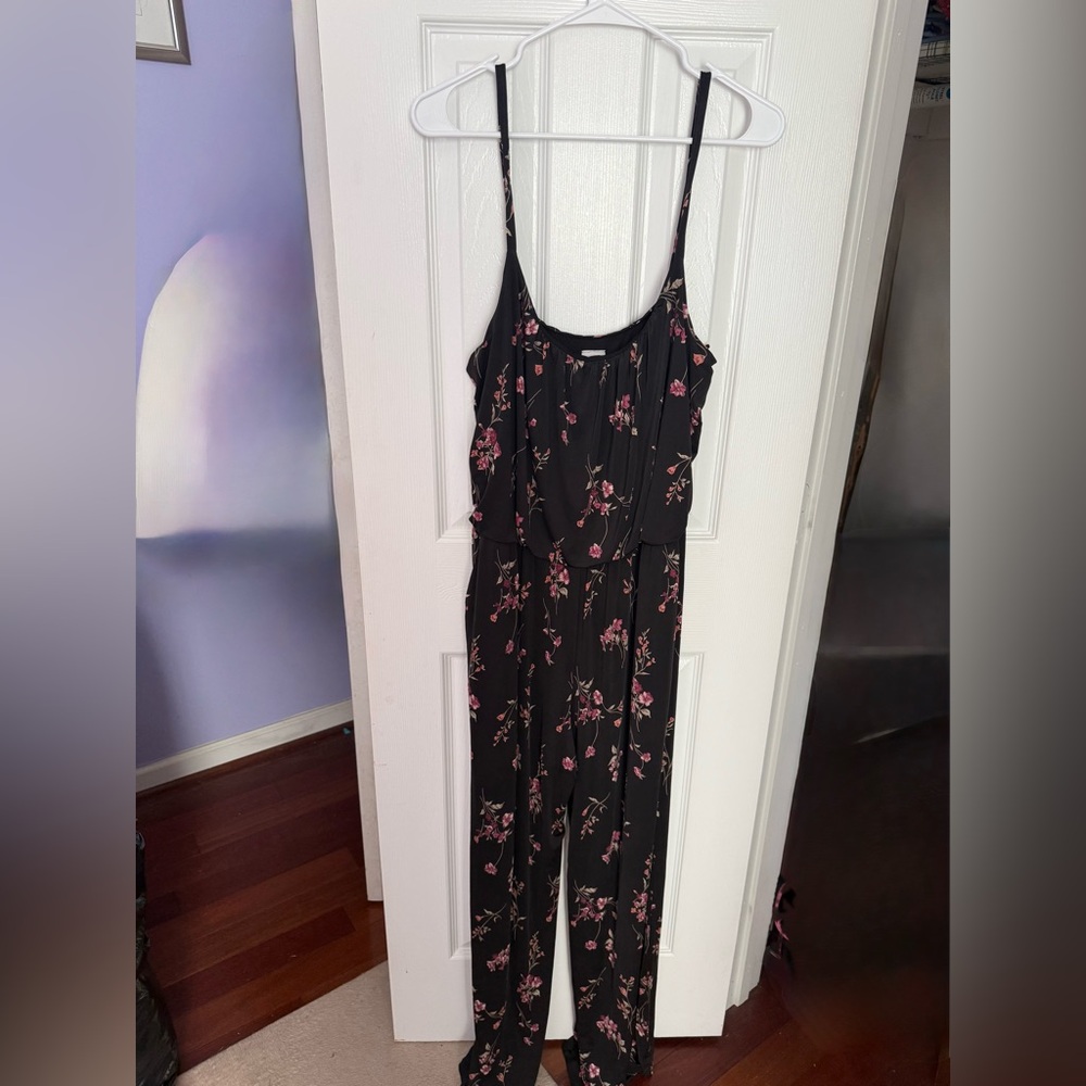 Kaileigh Black Floral Jumpsuit
